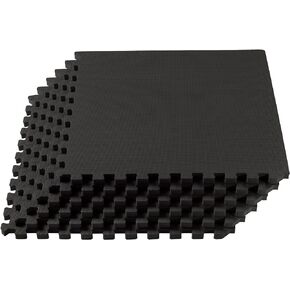 We Sell Mats 1" Thick Multipurpose Exercise Floor Mat with EVA Foam, Interlocking Tiles, Anti-Fatigue for Home or Gym, 24 in x 24