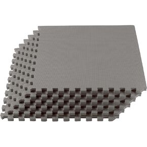 We Sell Mats 1" Thick Multipurpose Exercise Floor Mat with EVA Foam, Interlocking Tiles, Anti-Fatigue for Home or Gym, 24 in x 24