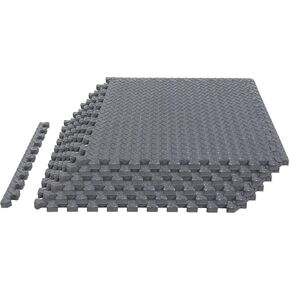 BIG RED ARPM001BK Interlocking Foam Mat Protective Exercise Workout Puzzle Floor Mat Tiles for Home Gym Equipment