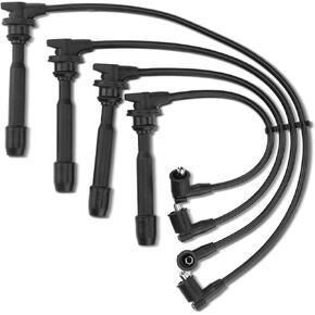 A-Premium Ignition Spark Plug Wires Set of 4 Compatible with Hyundai Elantra 1996-2012, Tucson & Kia Soul Sportage Spectra Spectra5, 1.8L 2.0L Naturally Aspirated