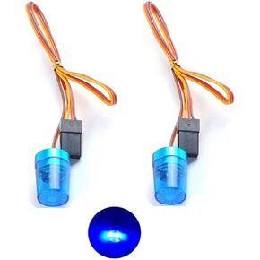 Chanmoo 1/10 1/14 RC Car Led Flash Lights Police OD 9MM Multi-Function 360 Degree Rotating Flashing Lamp for 1:10 RC Off Road Car 1:14 Tamiya Tractor RC Engineering Truck 2PCS (Yellow OD9mm)
