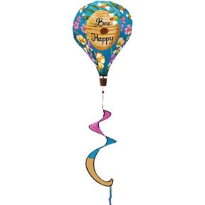 Happy Beehive Spring Hot Air Balloon Wind Twister 54" x 12" Briarwood Lane