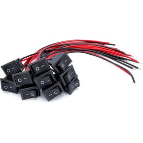 SIXQJZML 10 قطعة التيار المتناوب 6A/250 فولت 10A/125 فولت 2 لحام العروة SPST On/Off قارب صغير الروك التبديل سيارة السيارات قارب الروك المستديرة 2Pin تبديل SPST التبديل المفاجئة in Kuwait