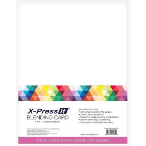 X-Press IT Blending Card Paper Bright White 8.5" x 11" 25 Sheets
