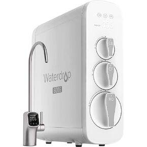 Waterdrop G3 Reverse Osmosis System, 8 Stage Tankless Reverse Osmosis Water Filter, NSF/ANSI 42 & 58 & 372 Certified, Under Sink RO System, 2:1 Pure to Drain, Smart LED Faucet