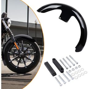 21 Inch Wheels Wrap Front Mudguard For Harley Touring Electra Road Street Glide Custom Baggers Road King (Gloss Black A)