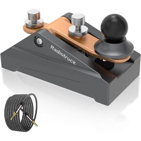CW Telegraphy Key Auto Morse - Radio HAM Send Telegram Key Lambic Single Paddle Transmission Morse Code Key with Aluminum Alloy Body Base