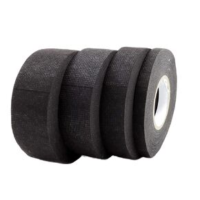 Wiring Harness Tape Set 4, Black Chemical Fiber Cloth High Temp Wire Harness Wrapping Tape for Auto Electrical Wrap