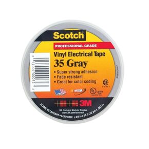 Scotch Vinyl Electrical Color Coding Tape 35, Gray, 3/4 Width, 66 Foot Length (1 Roll)