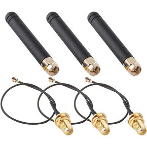 Wishiot 3PCS LoRa Antenna 915MHz 2dBi U.FL IPEX to SMA Connector for ESP32 Lora Board Lora32u4 II WiFi Lora32 10cm