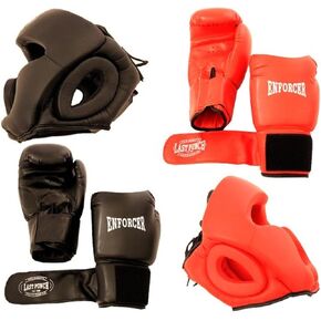 Set 2 Pairs Professional Boxing Gloves 16oz Sparring - 2 Headgears - [S103] in Saudi Arabia