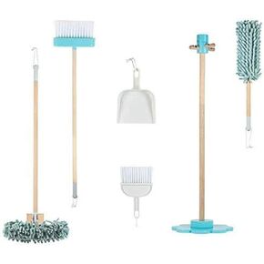 Adora Play Musical Cleaning Set with Broom, Duster, Dustpan, Small Broom/Brush, Sweeper, Two Removable Microfiber Accessories and Stand, Birthday Gift for Ages 3+