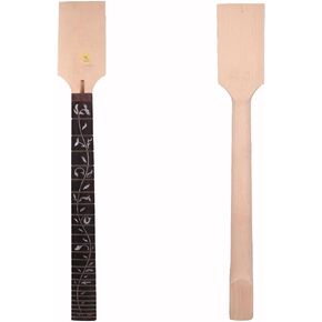 Unfinished Electric guitar Neck 24 Fret 25.5inch Maple Rosewood Fretboard Vine Inlay Paddle Head Guitar Neck Replacement (24 Fret 25.5inch)