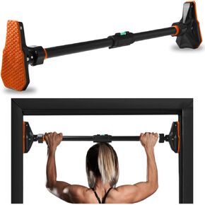 SQUATZ Adjustable Pull-Up & Chin-Up Bar - Door Frame Pullup & Doorway No-Screw, No-Damage Hanging Bar for Home Strength Training Exercise Equipment for Men and Women (29 to 45 inches)