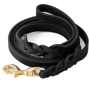 FAIRWIN Leather Dog Leash 6ft - Braided Leather Leash Dog Training - Heavy Duty Soft and Comfortable Dog Leash for Large Medium Small Dogs Running and Walking