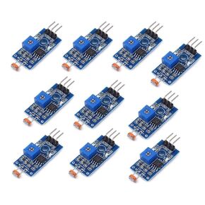 FEIYING Light Dependent Resistor 10PCS 5MM LDR Sensor Blocks 3 Pins Digital Light Detection Arduino Light Sensor LM393 Photosensitive Sensor Module Arduino