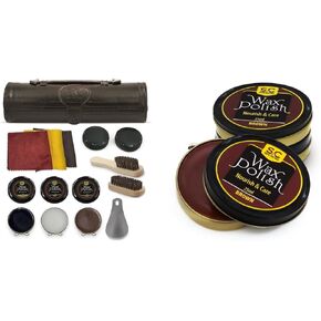 Stone and Clark Complete Leather Shoe Polish & Care Kit - Premium Brown & Black Shoe Polish Packs with Essential Accessories