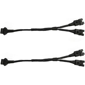NBWDY 2Pcs 7.48in Motorcycle Extension Wire 2-Way Splitter Y Cable for RGB LED Motorcycle Light Rock Light Multi-Color Neon Strip (1 Female to 2 Male Cable)
