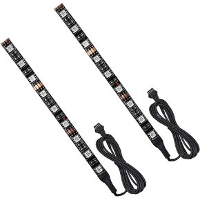 NBWDY 2Pcs 11.8in 18Leds RGB Motorcycle LED Strips Light Multi-Color Waterproof Neon Underglow Light Bars DC12V Replacement for Motorcycle led Light Kits ATV Car Golf cart Light Strip