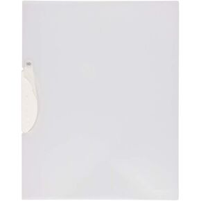 JAM PAPER Plastic Report Covers with Swing Lock Clip – Letter Size 9 x 12 – Clear w/White Lock - 3/Pack