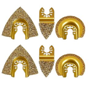 wesleydrill 6PCS Oscillating Tool Blades, Universal Mixed Carbide Oscillating Tool Blades Set, Fit for Grout Removal, Compatible with Most Oscillating Power Tools