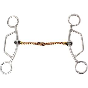 CHALLENGER Western Stainless Steel 5" Mouth Twisted Wire Copper Snaffle Horse Bit 35683B