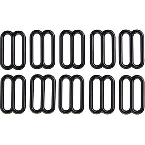 Strapworks Black Metal Rounded Tri-Glide Slides For Bag Straps,Rifle Slings,Dog Collars- 1 Inch, 1.5 Inch or 2 Inch- 10 Pack