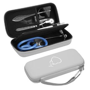 Yinke Stethoscope Case for Littmann Classic III/MDF/ADC Nursing School Essentials for Students, Stethoscope Accessories with Compartment Better Storage for Reflex Hammers, Scissors, Penlights, Grey