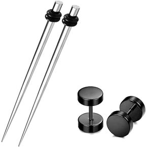 Bngukju 16G-00G Surgical Steel Ear Stretching Kit 38Pcs Ear Plugs Tunnels and Taper Set Gauges Set Expander