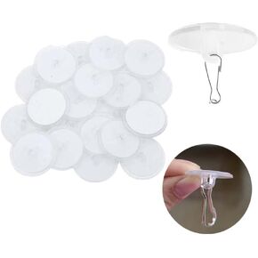UtySty 40 Pack Self Adhesive Wall Hook Sticky Ceiling Hooks Small Disc Sticker Hanger for Christmas Festival Wedding Decorations Baloon Storage Display 2cm/0.78"