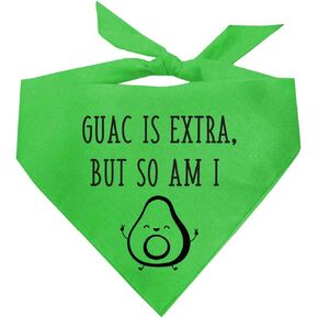 Guac is Extra, But So Am I Dog Bandana (1063 Lime Green, One Size)