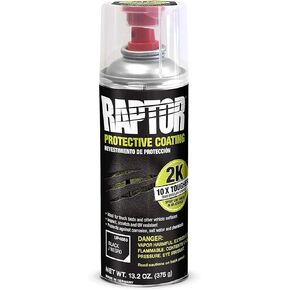 U-POL 4883 Raptor 2K Aerosol Truck Bedliner Protective Coating - Black, 2-Pack