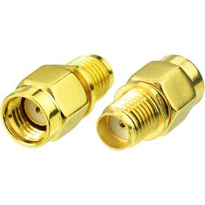 Bingfu RP-SMA Male to SMA Female Antenna Connector Adapter (2-Pack) for FPV Drone Controller WiFi Router PCIE Network Card Adapter Security Camera 4G LTE Cellular Trail Camera Game Camera