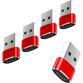 pTINKS USB Type C Female to USB A Male Charger Converter Adapter for iPhone 15/Pro/Pro Max/Plus/14/13/12, XS/XR/X, Watch Series. iPad, Samsung (Pink)