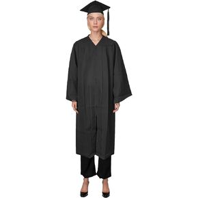 Nenahot Unisex Matte Graduation Gown Cap Tassel Set for High School and College Graduates
