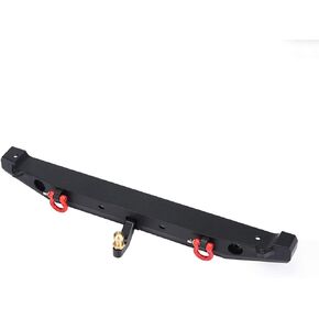 RC Crawler Rear Bumper, Metal RC Bumper, RC Rear Bumper with Lights and Tow Hook for Traxxas TRX4 Axial SCX10II 90046 Remote Control Car