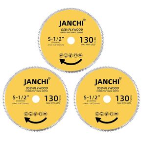 3Pack 4-1/2 Inch 120T Circular Saw Blade 3/8 Inch (9.5mm) Arbor, Plywood, OSB, Paneling and Vinyl Siding Fast and Smooth Cutting Saw Blade