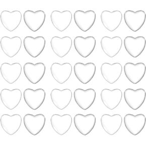 PATIKIL Transparent Glass Cabochons, Heart Shaped Glass Dome Tiles for Photo Pendant Jewelry Making