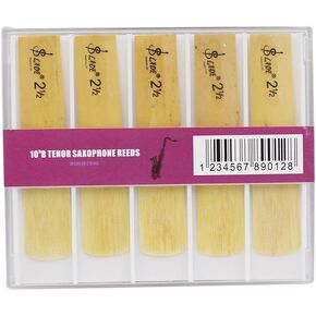 10Pcs Saxophone Bamboo Reeds, Strength 2.5 Reeds for Bb Tenor Sax Saxophone Accessories