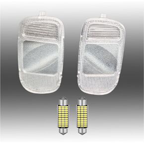 ModitoFix Map Dome Light Lens Clear Cover Interior Roof White Led Blubs kit Console for 2002 2003 2004 2005 06 07 08 09 Dodge Ram 1500 2500 3500 Pickup Truck