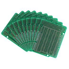 QEBIDUM Prototyping Board, PCB Prototype Board, Protoboard Double Sided Perforated 2.54mm Pitch Soldering Breadboard Circuit Perma Proto Boards for Arduino UNO R3 Shield DIY Electronic Projects (10)