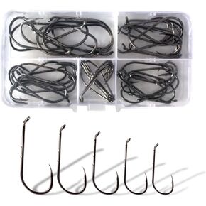 Dingbear 50pcs Combination Saltwater Freshwater Military High Carbon Steel Fishing Hooks Fish Hooks