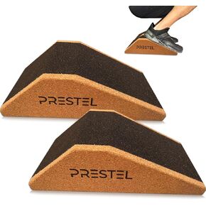 PRESTEL Non-Slip Squat Wedge Block (Pair) - Heel Elevated Squat Wedge for Men & Women | Professional Squat Ramp Improves Mobility Balance and Strength Performance | Suitable Workout Wedge for Squats