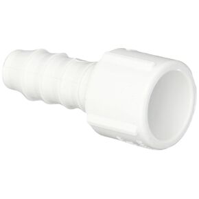 Spears 474 Series PVC Pipe Fitting, Adapter, Schedule 40, White, 1"Barbed x 1" Socket