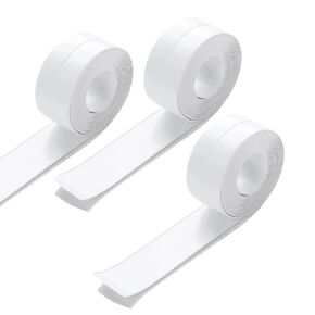 3 Pack Tape Caulk Strip,Bathroom Bathtub Caulk Strip, Sealing Waterproof Silicone Tape for Kitchen Countertop,Sink,Bathroom,Toilet,and Bathtub Floor Wall Edge Protector (Brown)