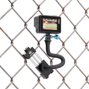 Flexible Fence Mount for GoPro Phone Mevo Star - More Flexible Shooting Angles with Magic Arm, Aluminum Alloy, Simple to Use - Available for Phones, GoPro, Mevo Star, Pocket Radar (M1)
