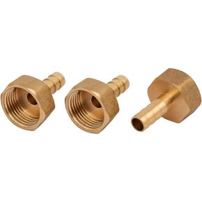 uxcell 1/2BSP Female Thread 8mm Hose Barb Tubing Fitting Coupler Connecting Adapter 3pcs