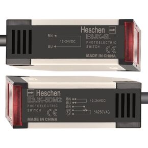 Heschen Photoelectric Sensor Switch E3JK-5DM2-5L DC12-24V Bijection Type Detection Distance 5 Meter