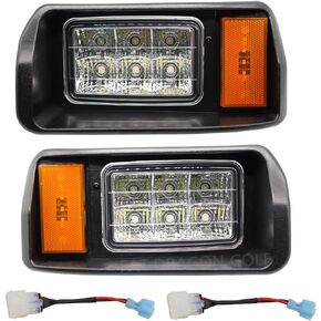 Club Car DS LED Headlight Kit with Adapter Wire, Factory Style LED Headlight Suitable for 1993-Up 12 Volt Club Car DS, Replace OEM 101988002 101988001