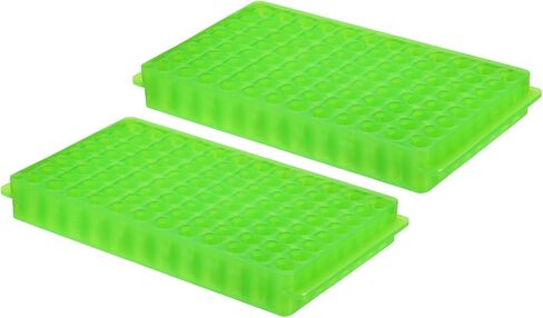 PATIKIL Tube Rack, 2Pcs 96 Positions Double Panel Test Tube Rack for 0.2ml, 0.5ml, 1.5ml, 2ml Centrifuge Tube, Green in Saudi Arabia
